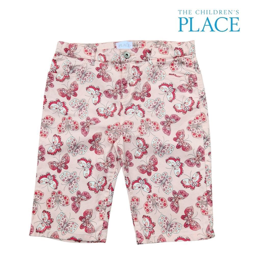 The Children Place Girls Shorts Skimmer Butterflies Pink Adjustable Waist Siz 14